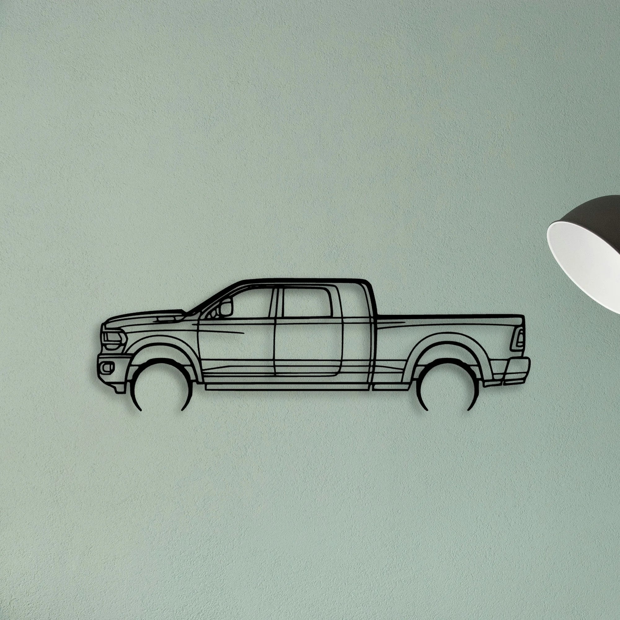 RAM 2500 Mega Classic Silhouette Metal Wall Art - Tinvibe