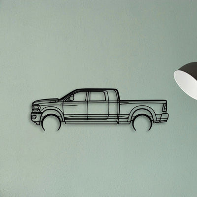 RAM 2500 Mega Classic Silhouette Metal Wall Art - Tinvibe