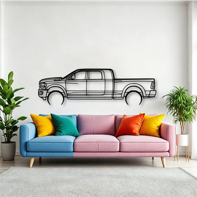 RAM 2500 Mega Classic Silhouette Metal Wall Art - Tinvibe