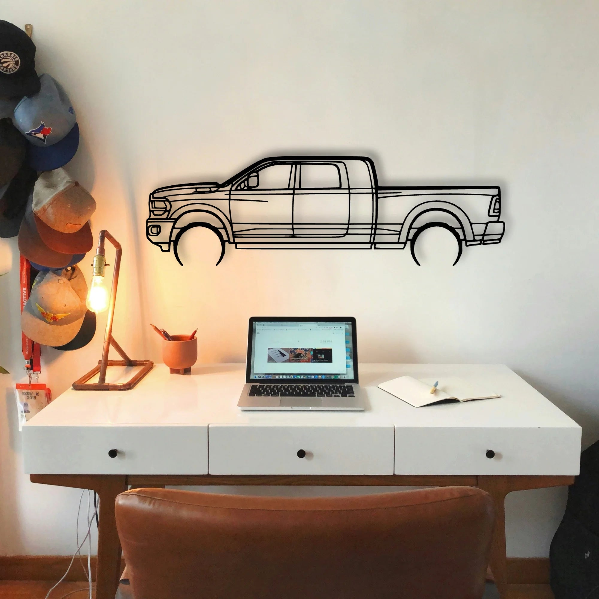 RAM 2500 Mega Classic Silhouette Metal Wall Art - Tinvibe