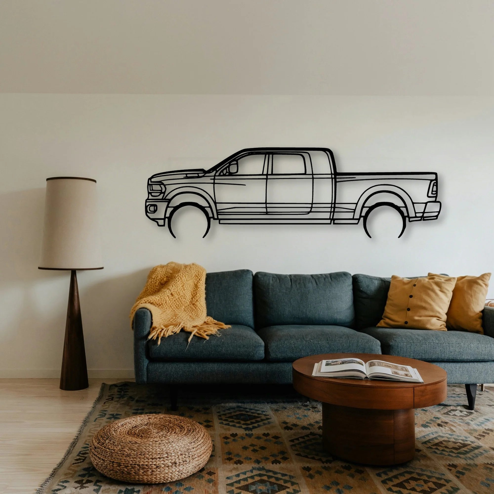 RAM 2500 Mega Classic Silhouette Metal Wall Art - Tinvibe