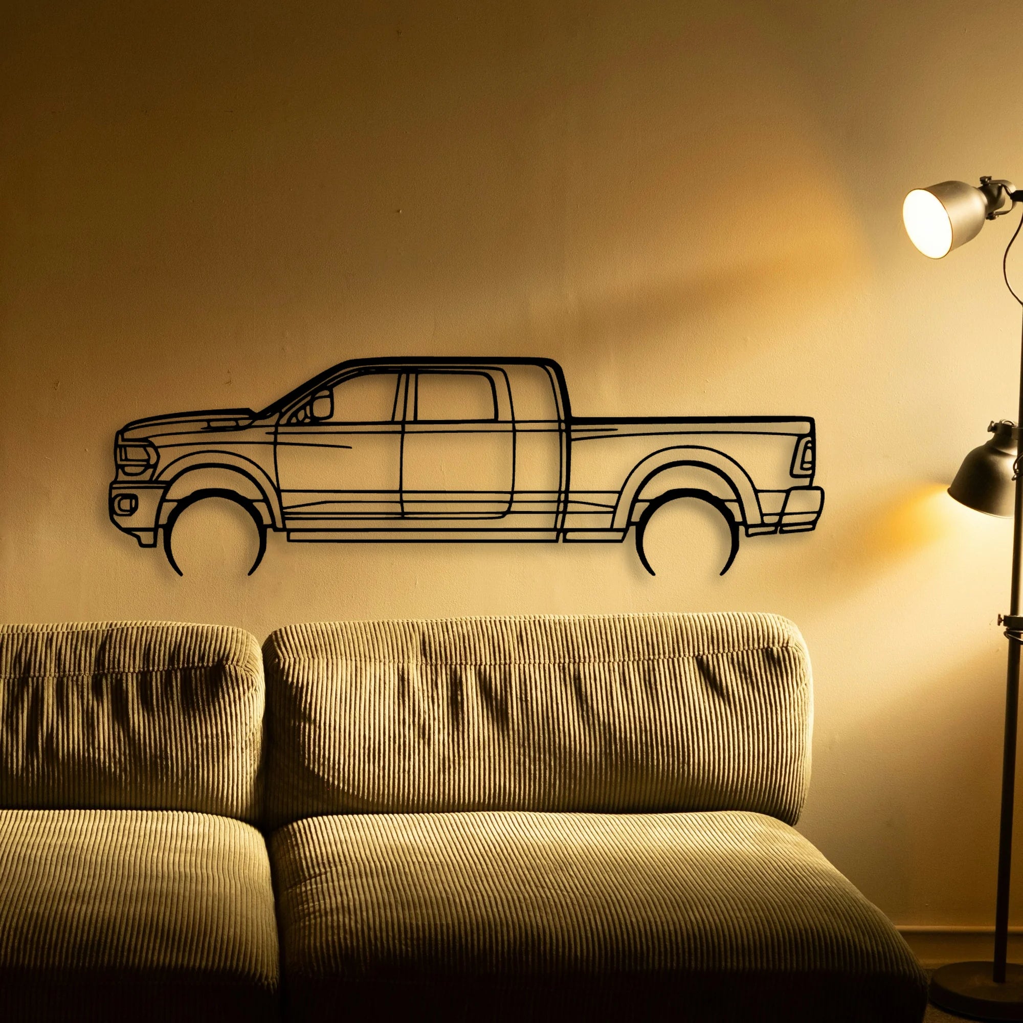 RAM 2500 Mega Classic Silhouette Metal Wall Art - Tinvibe