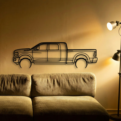 RAM 2500 Mega Classic Silhouette Metal Wall Art - Tinvibe