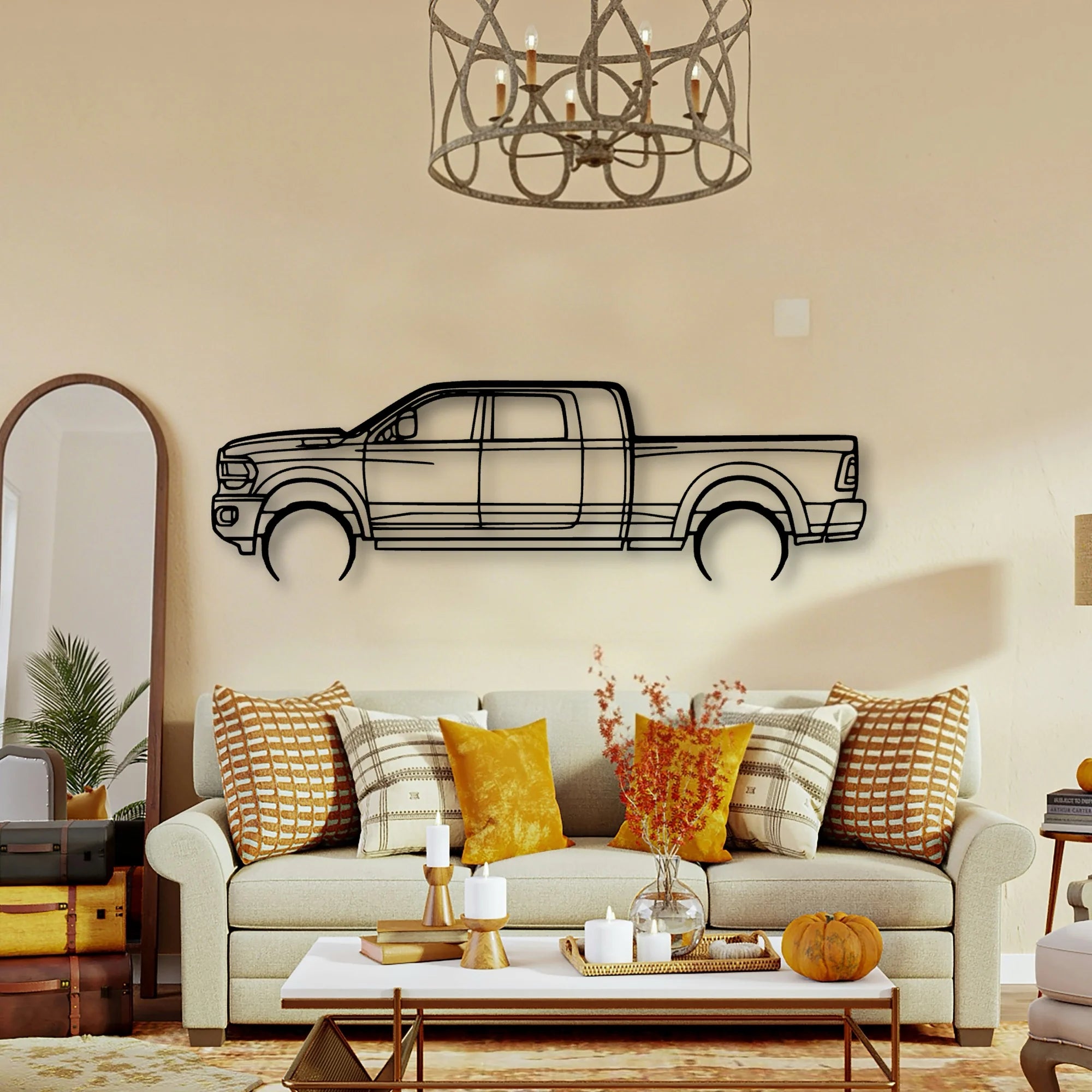 RAM 2500 Mega Classic Silhouette Metal Wall Art - Tinvibe