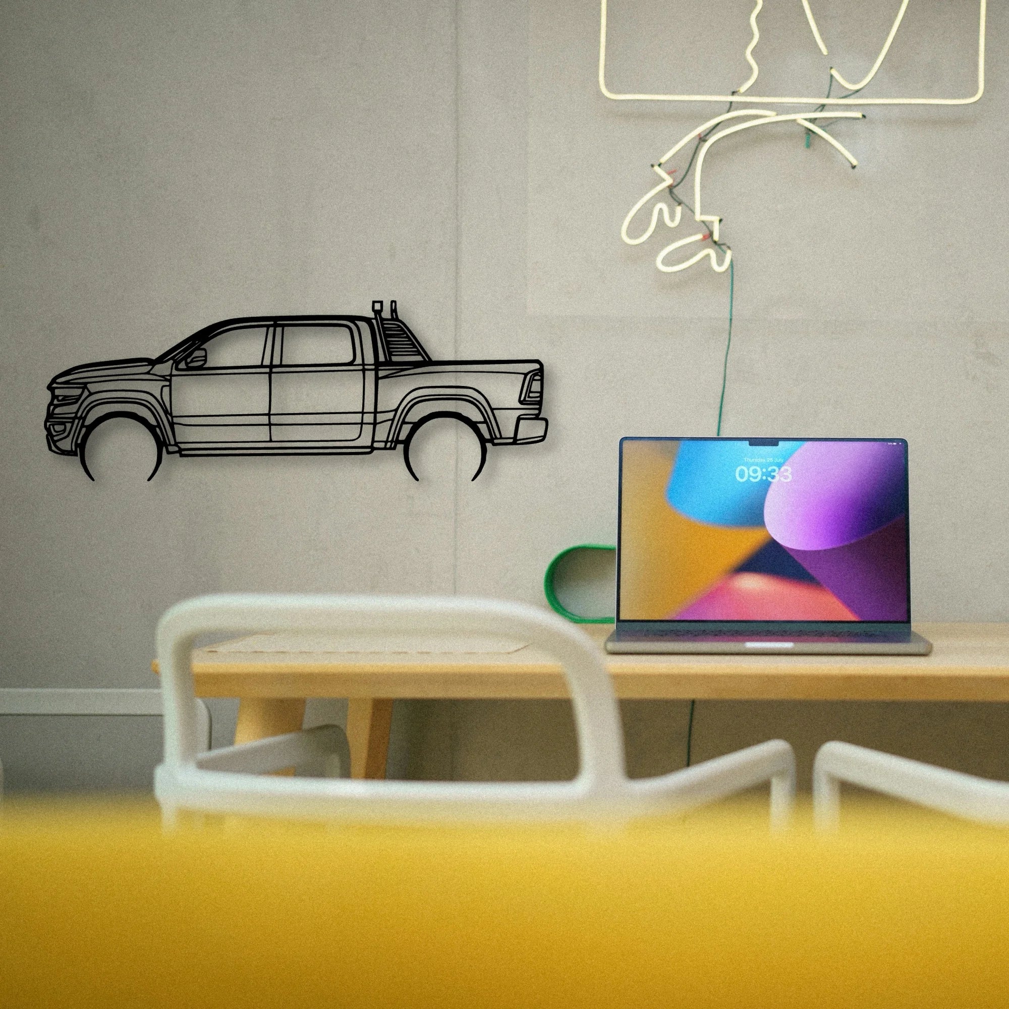 RAM TRX 2022 Classic Silhouette Metal Wall Art - Tinvibe