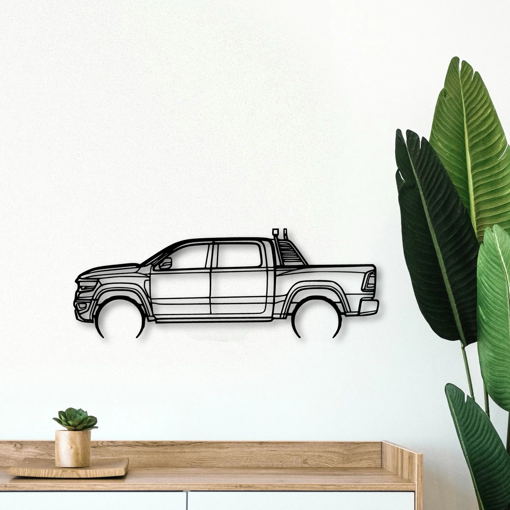 RAM TRX 2022 Classic Silhouette Metal Wall Art - Tinvibe