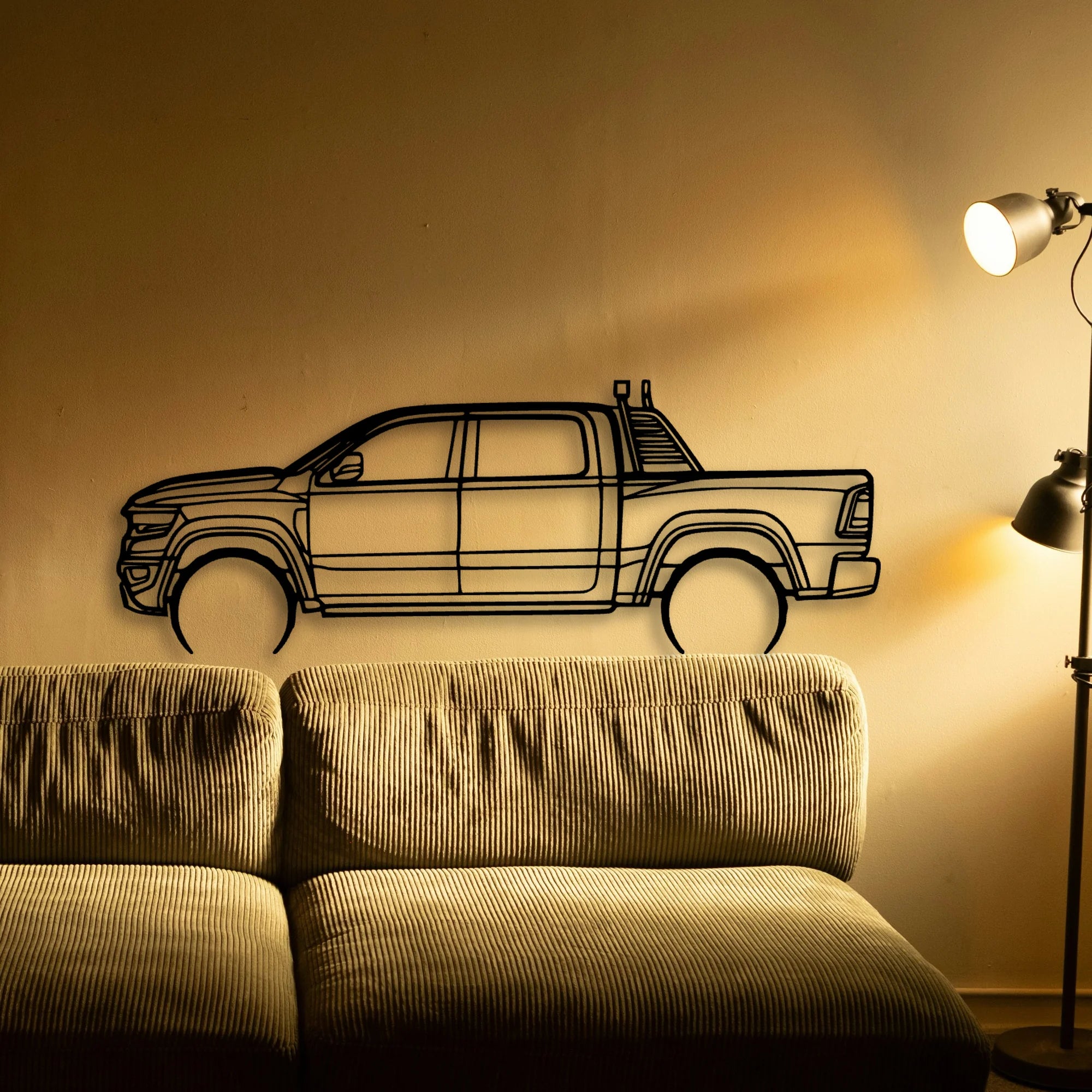 RAM TRX 2022 Classic Silhouette Metal Wall Art - Tinvibe