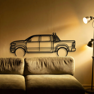 RAM TRX 2022 Classic Silhouette Metal Wall Art - Tinvibe