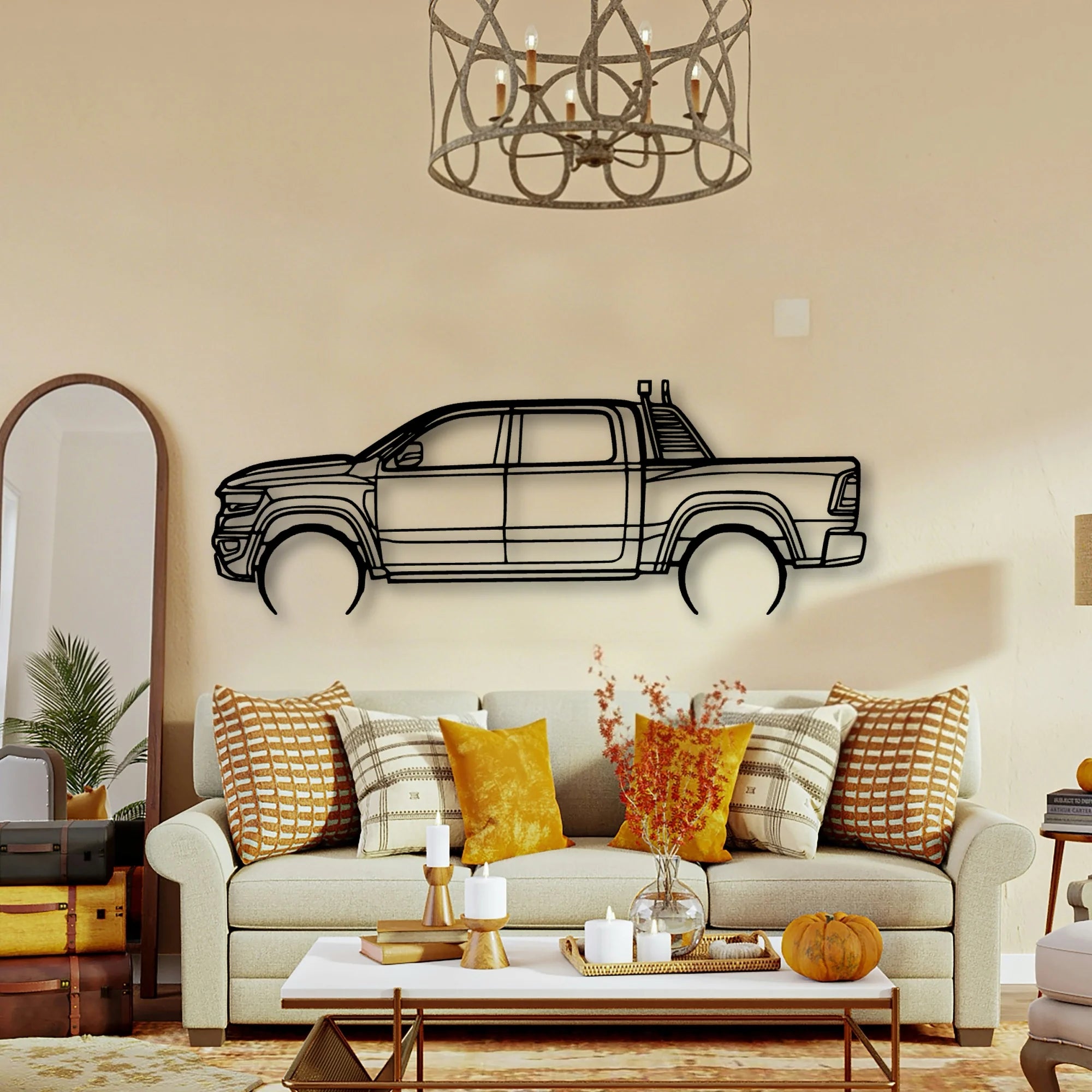 RAM TRX 2022 Classic Silhouette Metal Wall Art - Tinvibe