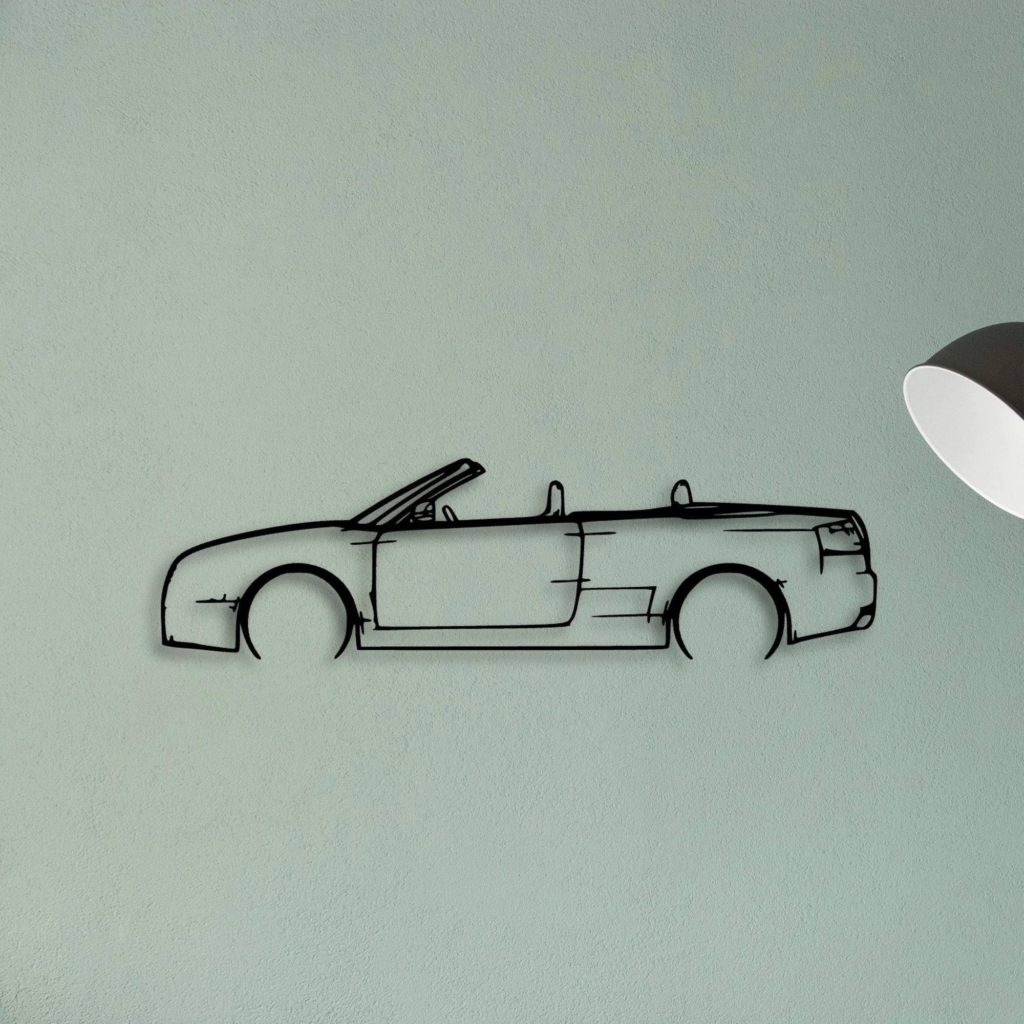 RS4 2006 Cabriolet Classic Silhouette Metal Wall Art - Tinvibe