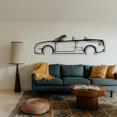 RS4 2006 Cabriolet Classic Silhouette Metal Wall Art - Tinvibe