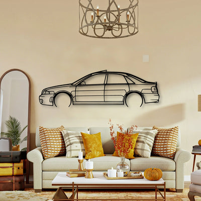 RS4 B5 Sedan 2 Classic Silhouette Metal Wall Art - Tinvibe
