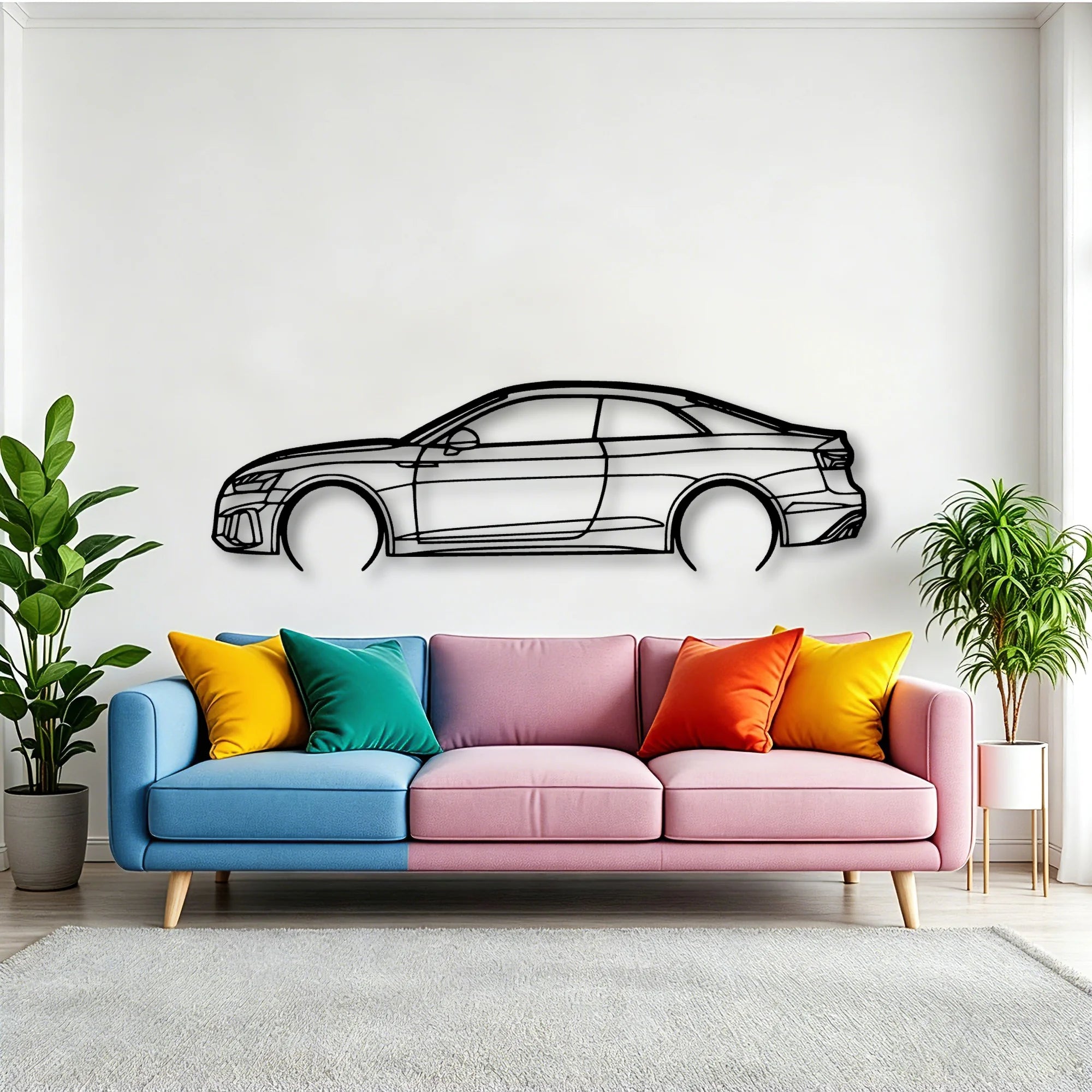 RS5 Coupe 2022 Classic Silhouette Metal Wall Art - Tinvibe