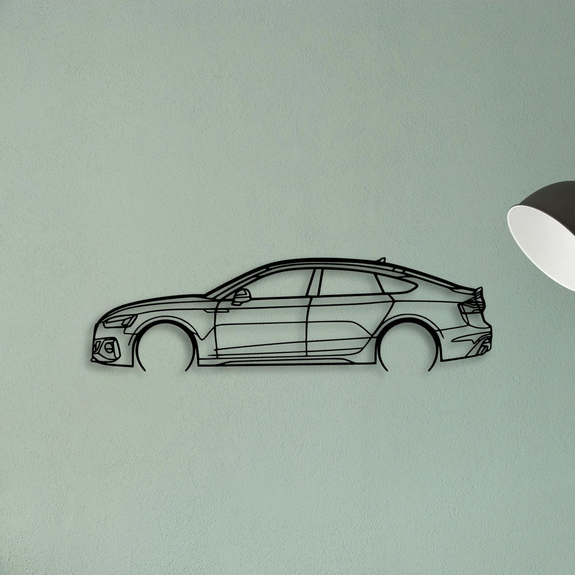 RS5 Sportback 2 Classic Silhouette Metal Wall Art - Tinvibe