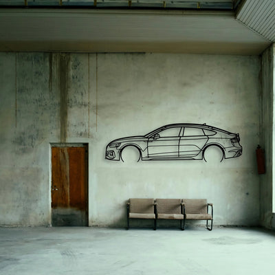 RS5 Sportback 2 Classic Silhouette Metal Wall Art - Tinvibe