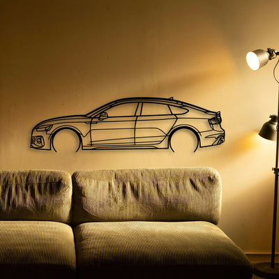 RS5 Sportback 2 Classic Silhouette Metal Wall Art - Tinvibe