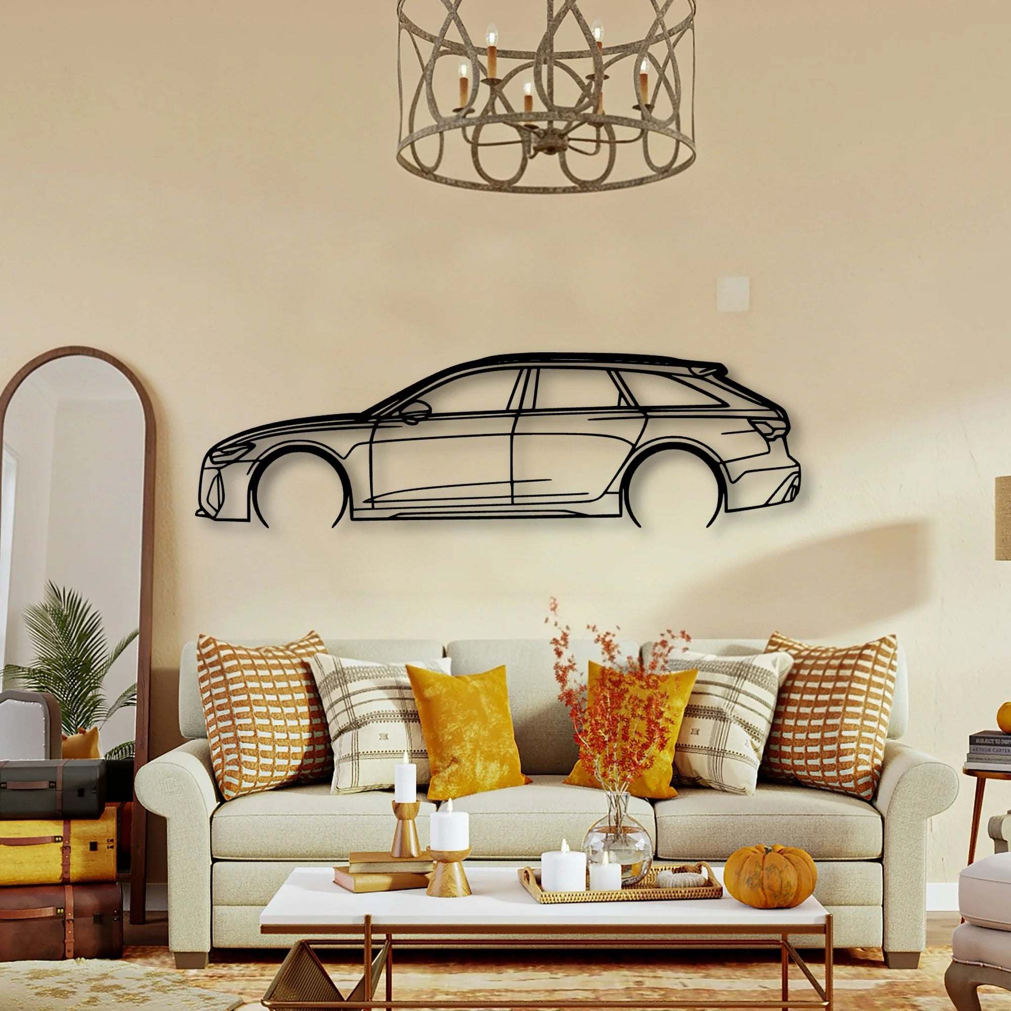 RS6 2022 Classic Silhouette Metal Wall Art - Tinvibe