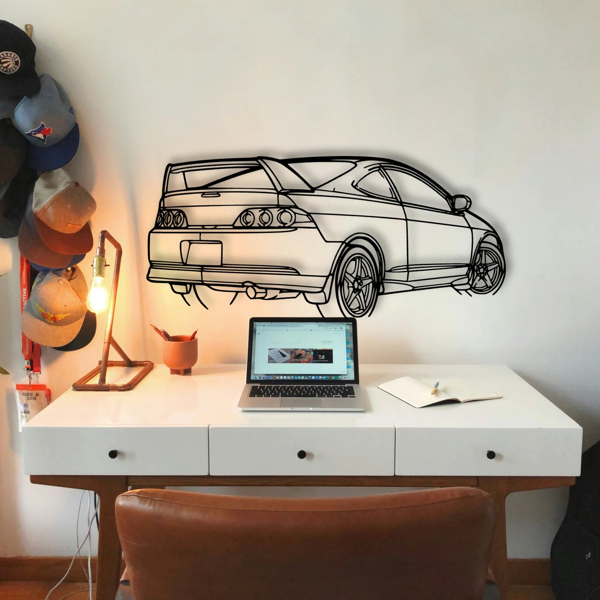 RSX Type S Angle Classic Silhouette Metal Wall Art - Tinvibe
