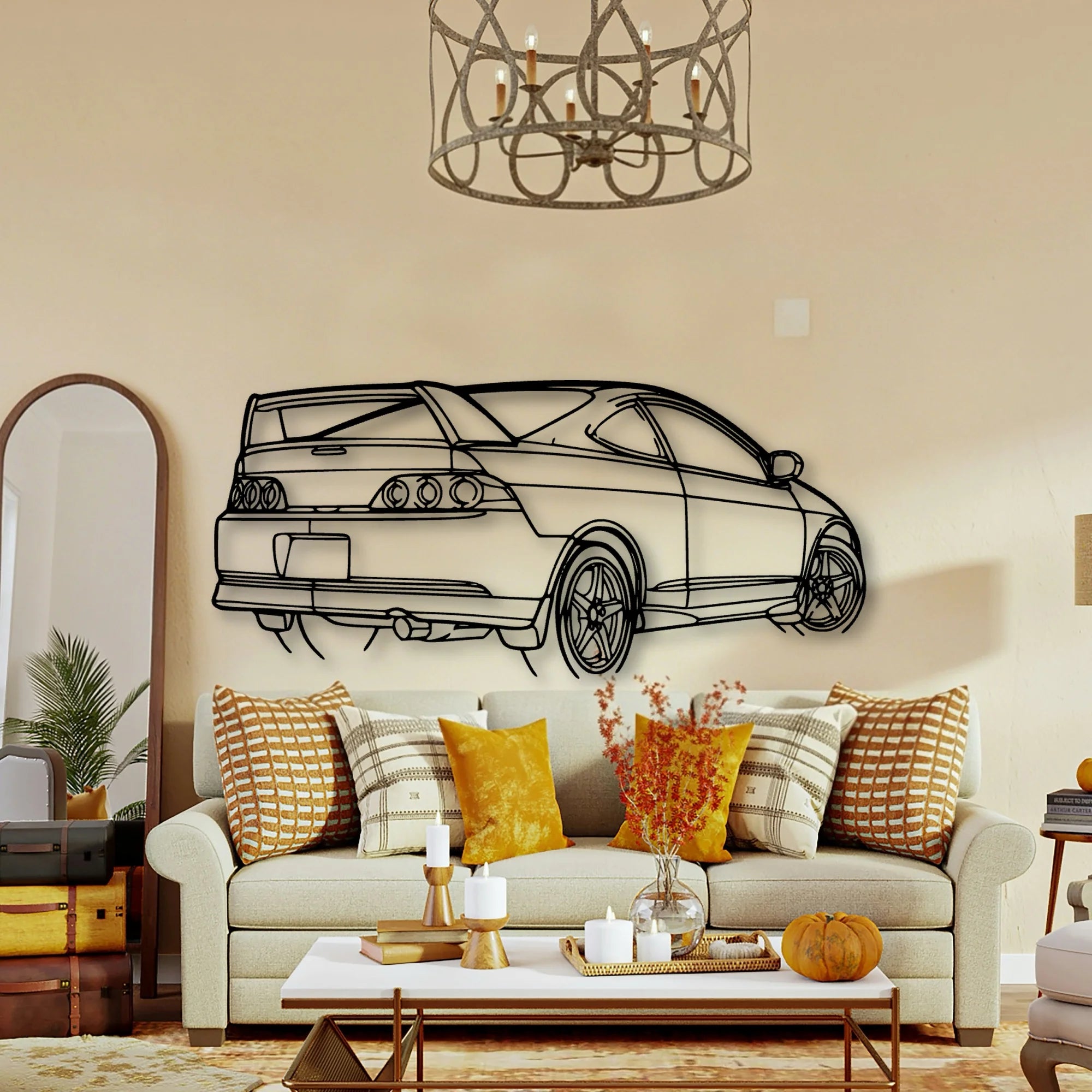 RSX Type S Angle Classic Silhouette Metal Wall Art - Tinvibe