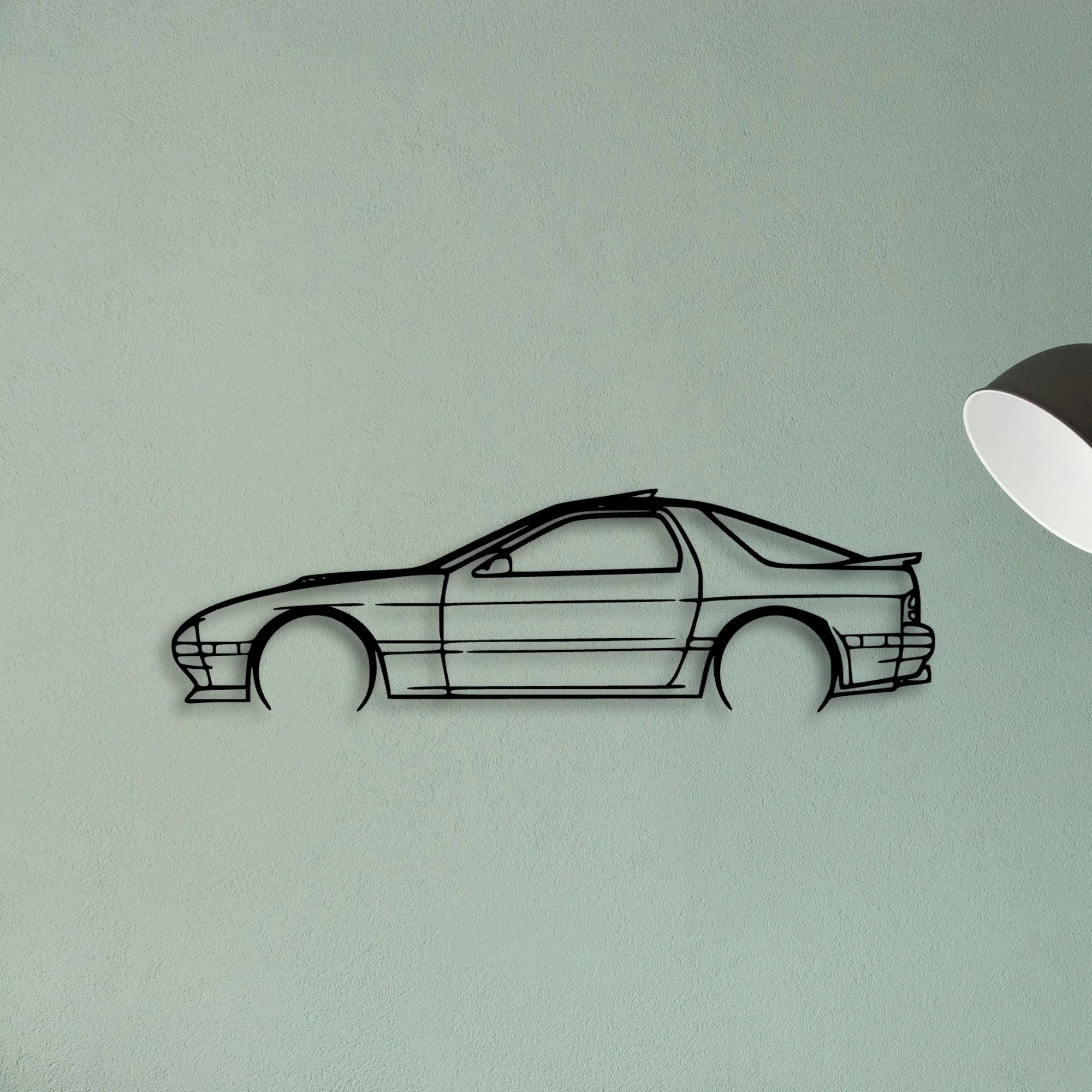 RX7 1989 Classic Silhouette Metal Wall Art - Tinvibe