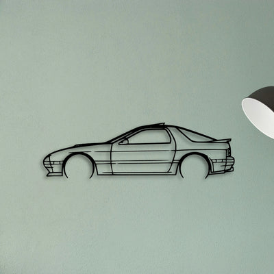 RX7 1989 Classic Silhouette Metal Wall Art - Tinvibe