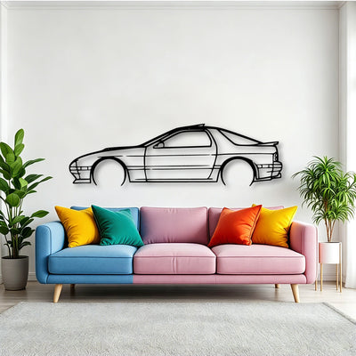 RX7 1989 Classic Silhouette Metal Wall Art - Tinvibe