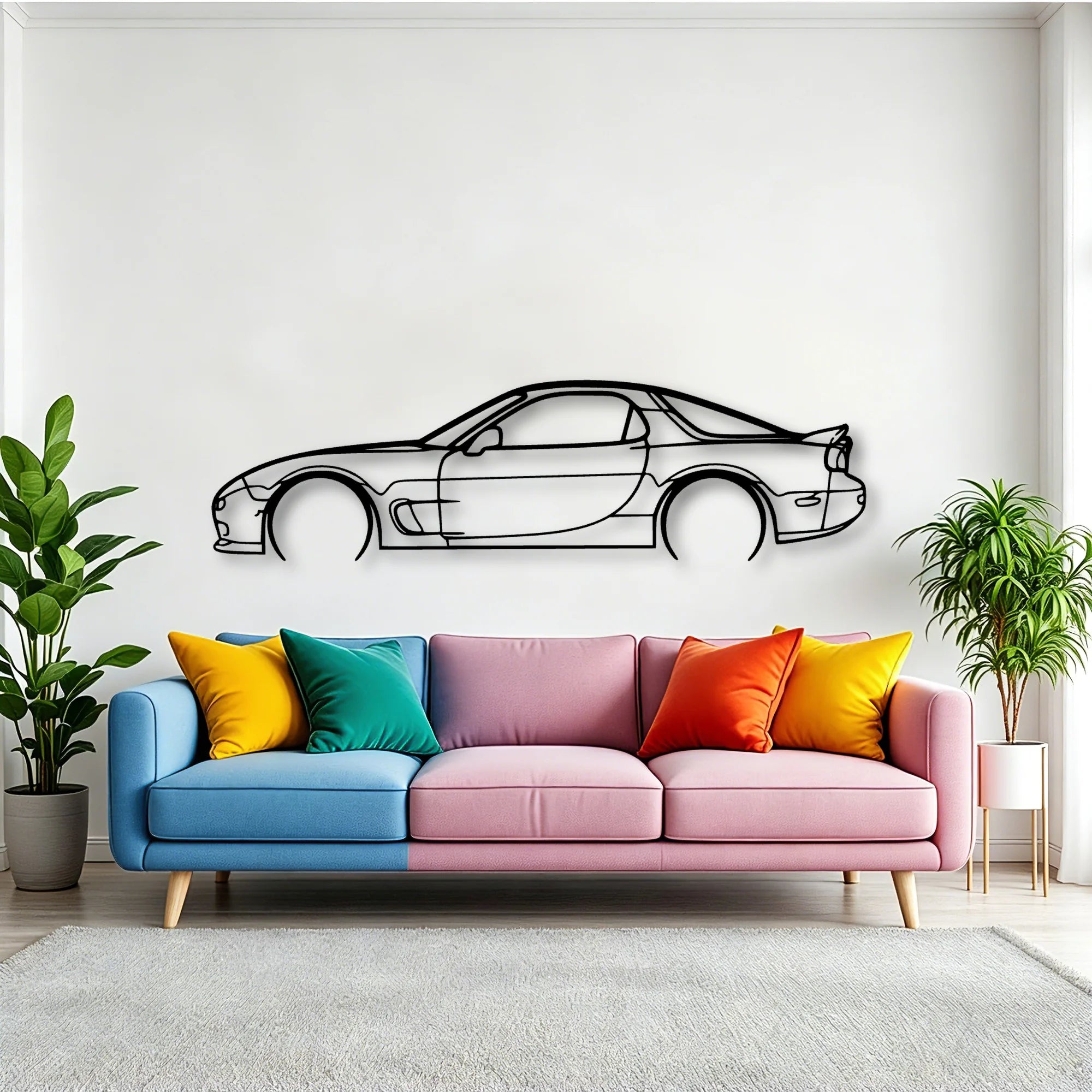 RX7 R1 2 Classic Silhouette Metal Wall Art - Tinvibe