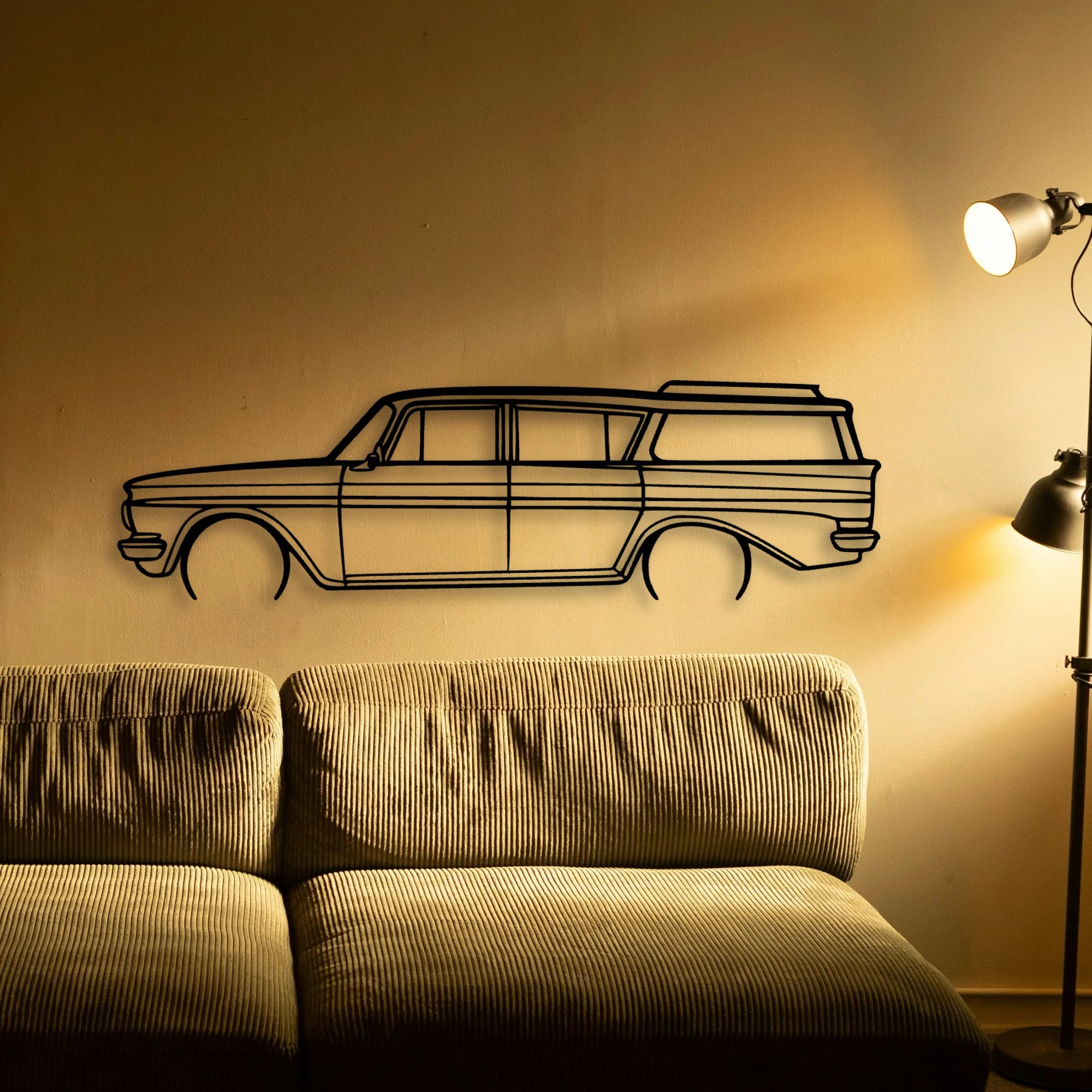 Rambler Wagon 1961 Classic Silhouette Metal Wall Art - Tinvibe