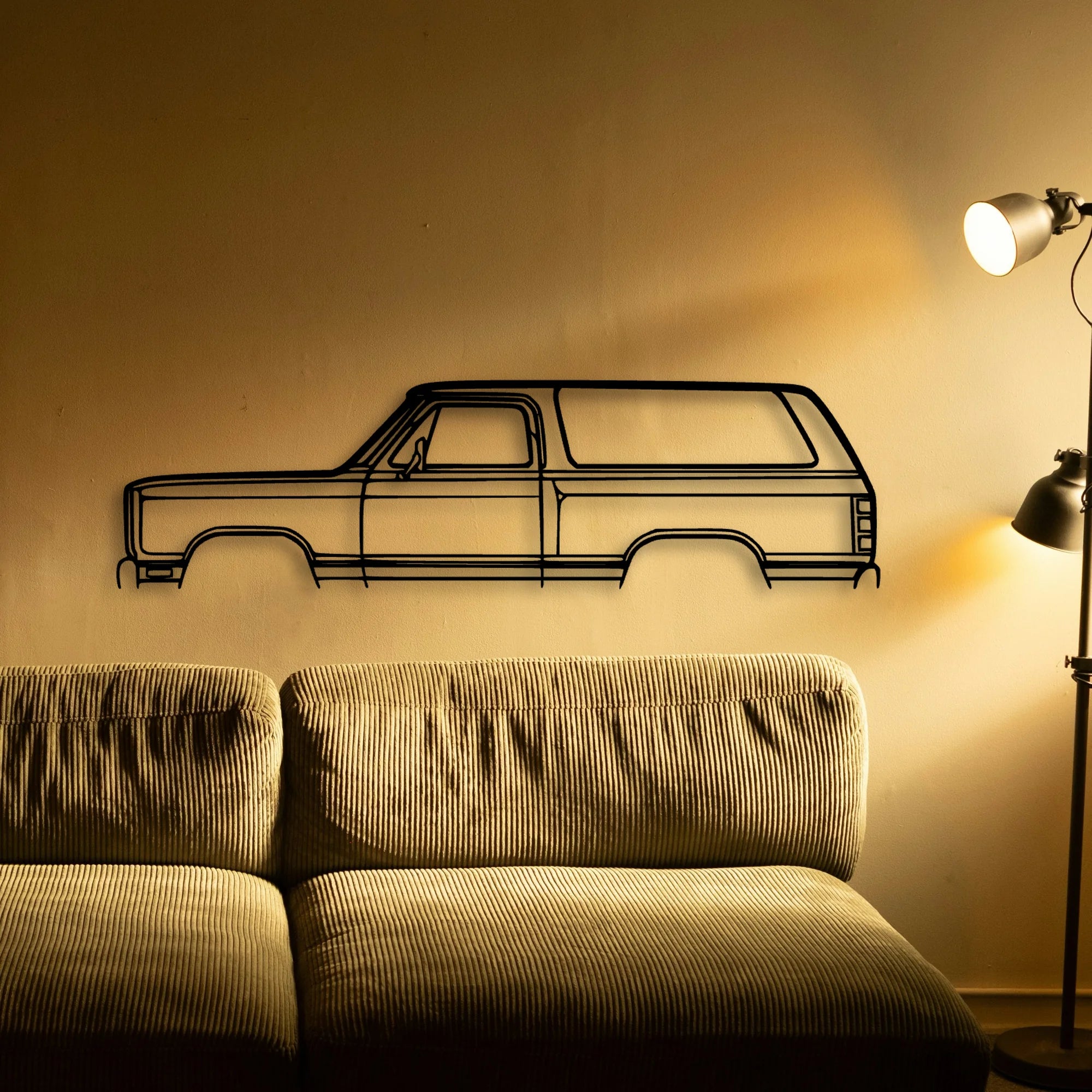 Ramcharger Prospector 1985 Classic Silhouette Metal Wall Art - Tinvibe