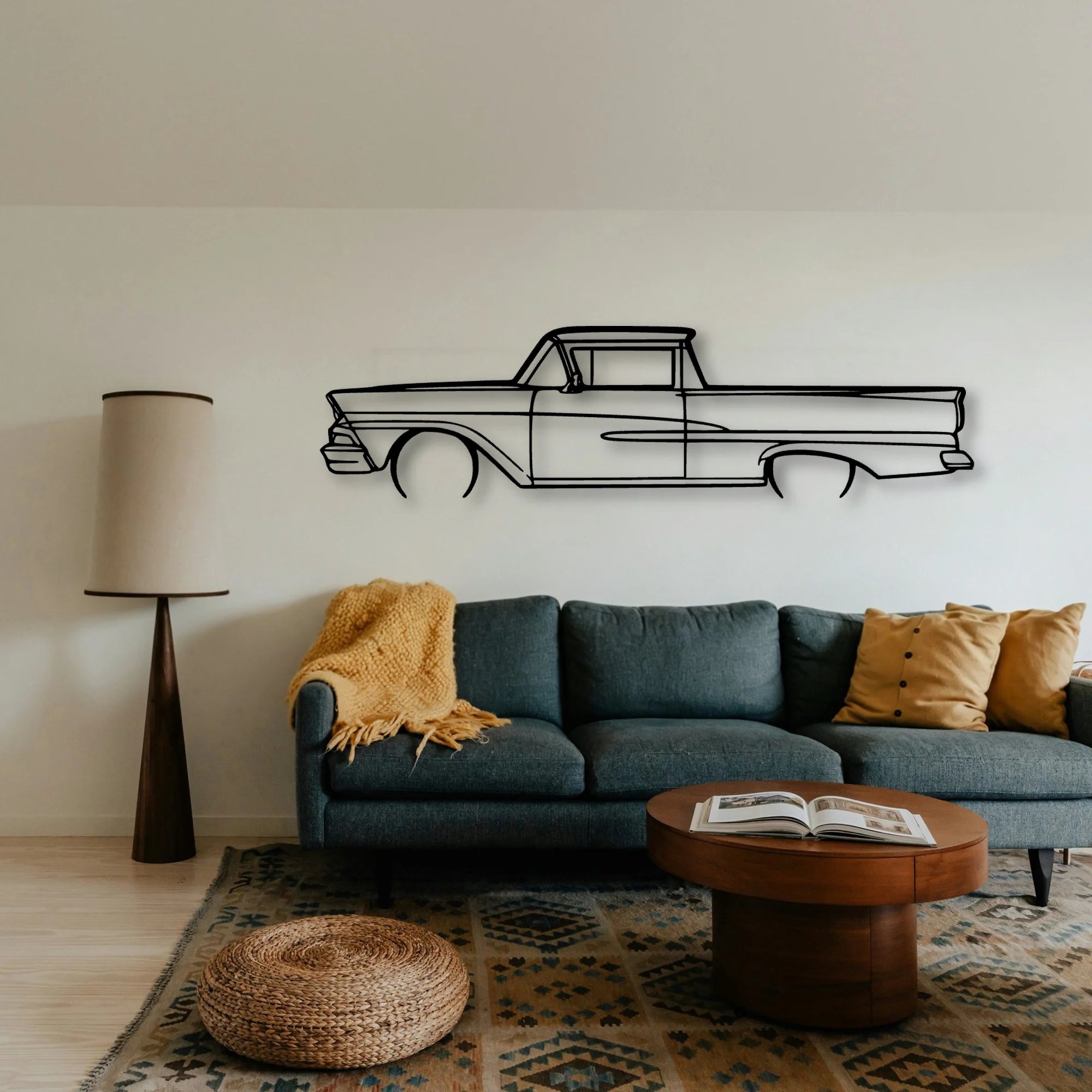 Ranchero 1958 Classic Silhouette Metal Wall Art - Tinvibe