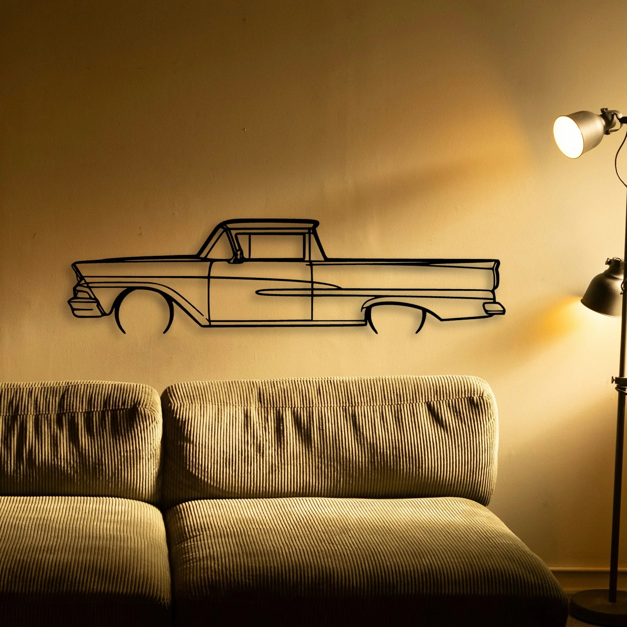 Ranchero 1958 Classic Silhouette Metal Wall Art - Tinvibe