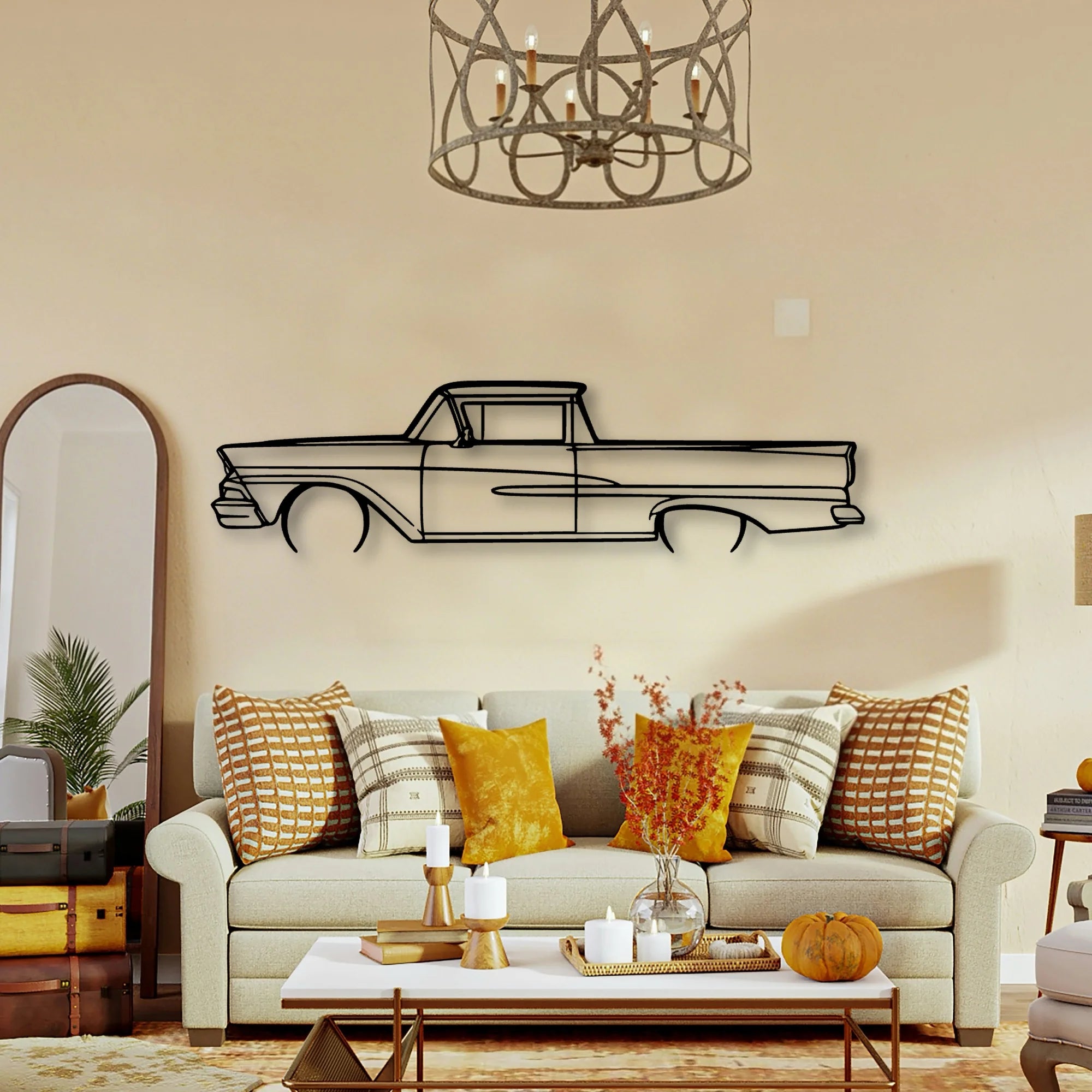 Ranchero 1958 Classic Silhouette Metal Wall Art - Tinvibe