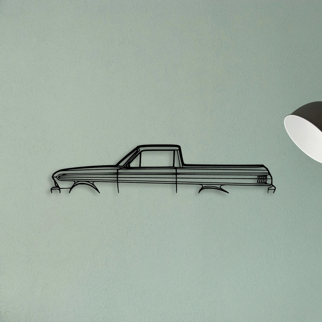 Ranchero 1965 Classic Silhouette Metal Wall Art - Tinvibe