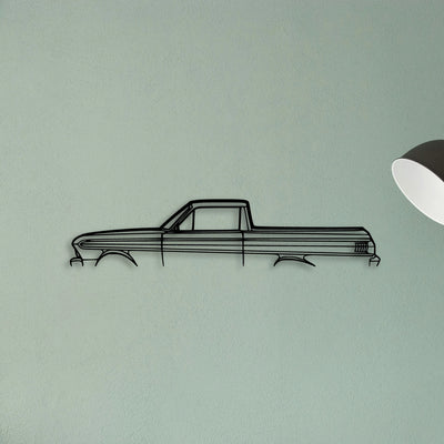 Ranchero 1965 Classic Silhouette Metal Wall Art - Tinvibe