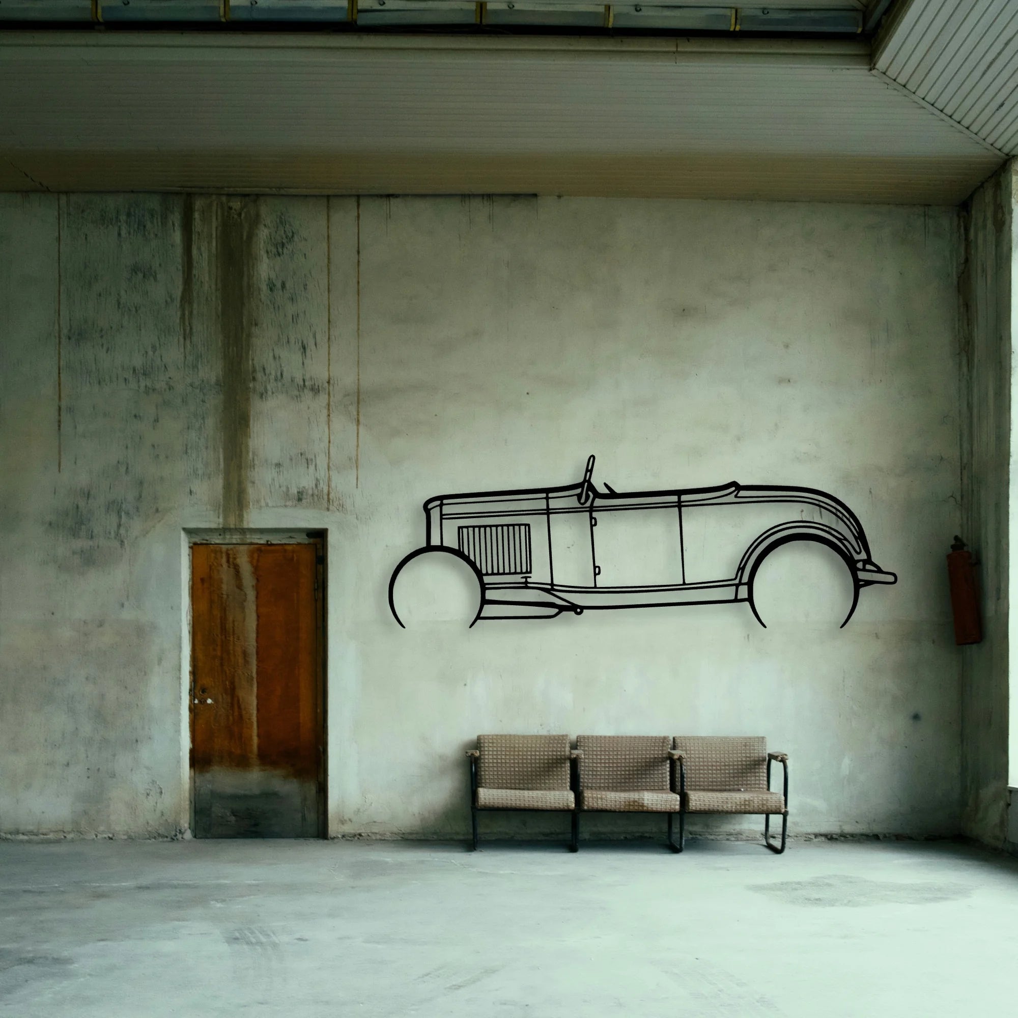 Roadster 1932 3 Classic Silhouette Metal Wall Art - Tinvibe