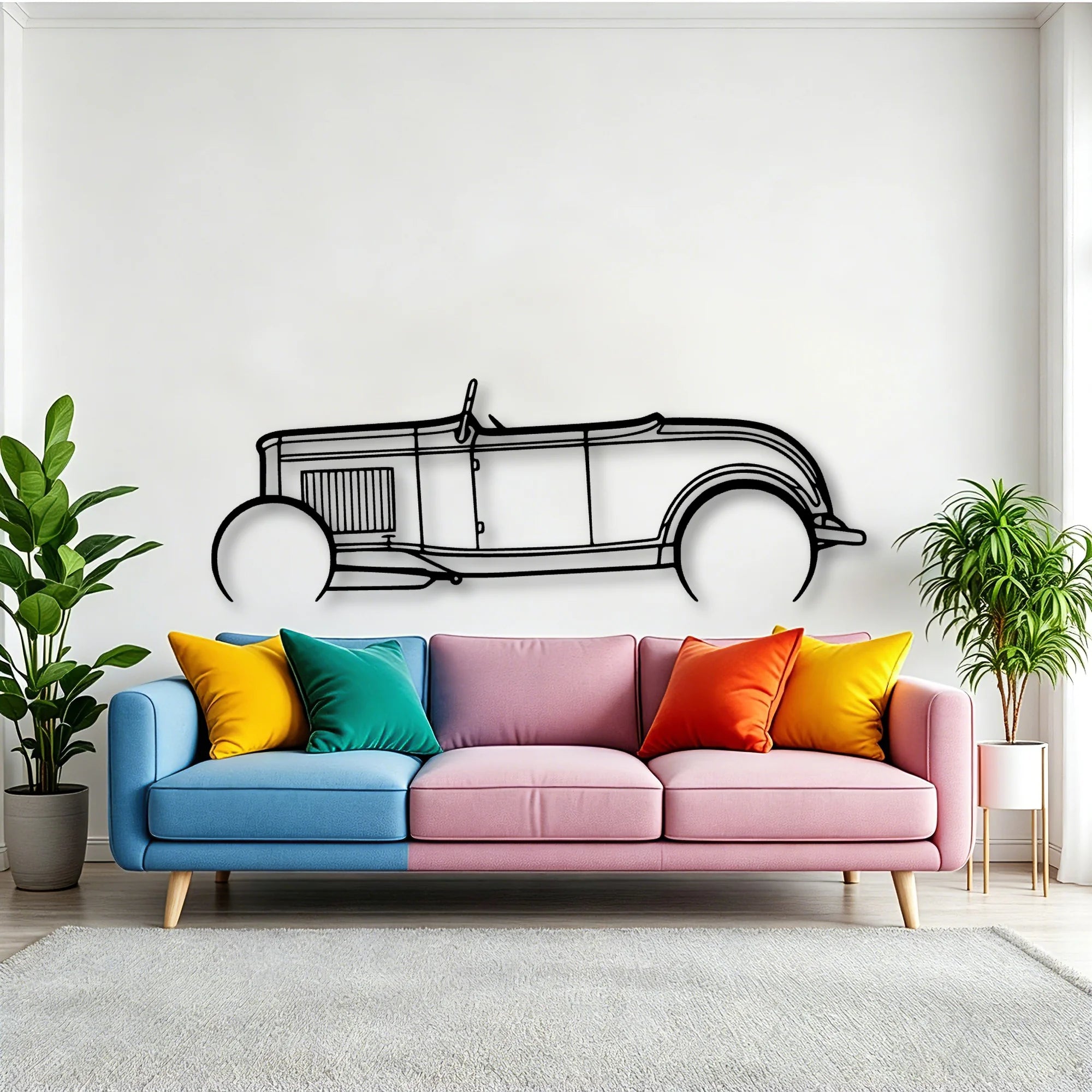 Roadster 1932 3 Classic Silhouette Metal Wall Art - Tinvibe