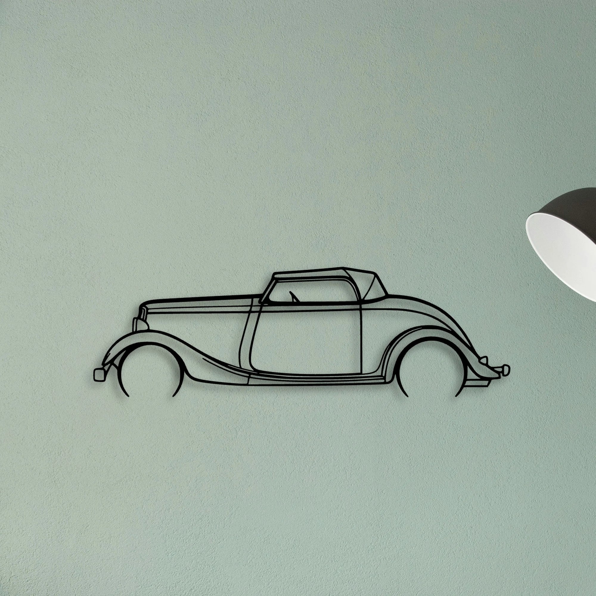 Roadster 1934 Classic Silhouette Metal Wall Art - Tinvibe