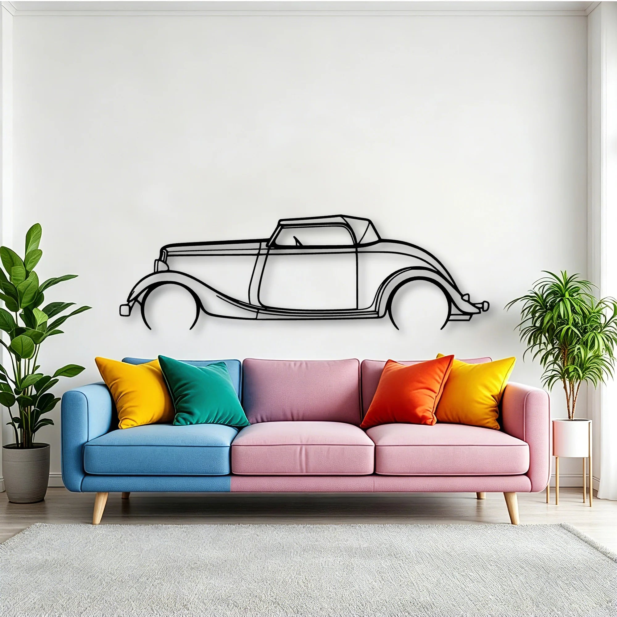 Roadster 1934 Classic Silhouette Metal Wall Art - Tinvibe