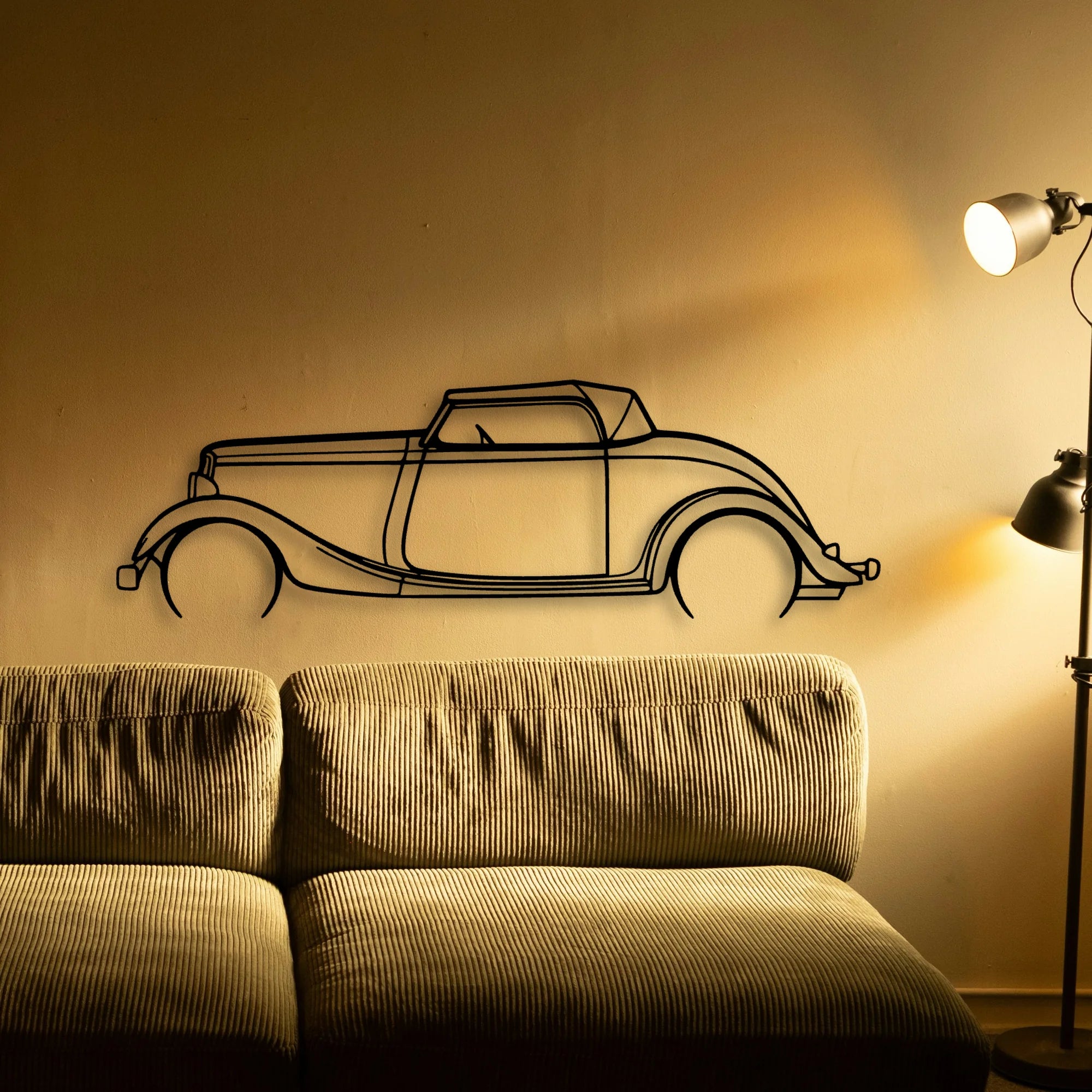 Roadster 1934 Classic Silhouette Metal Wall Art - Tinvibe