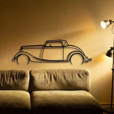 Roadster 1934 Classic Silhouette Metal Wall Art - Tinvibe