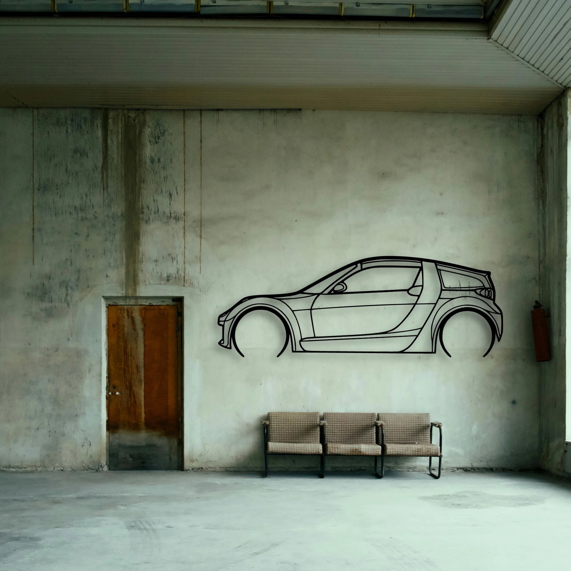 Roadster 2004 Classic Silhouette Metal Wall Art - Tinvibe