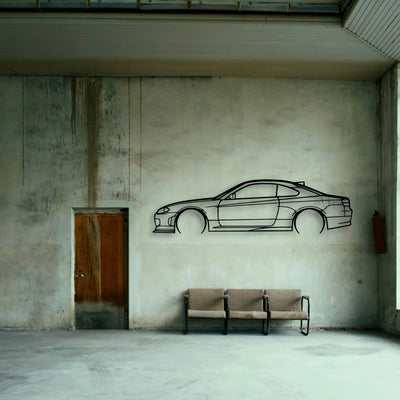 S15 Silvia 2000 Classic Silhouette Metal Wall Art - Tinvibe