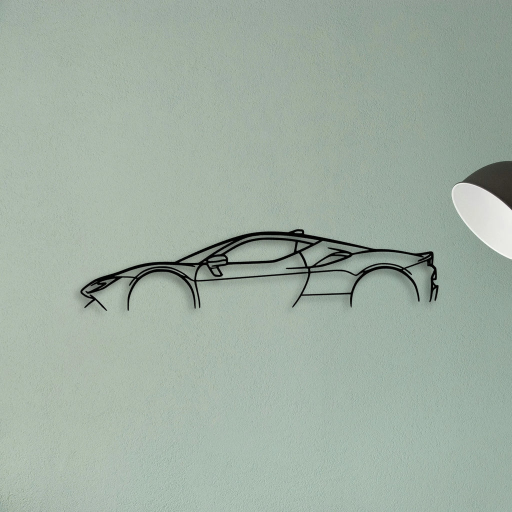 SF90 Stradale Classic Silhouette Metal Wall Art - Tinvibe