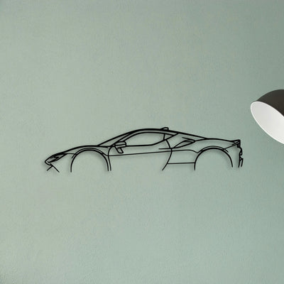 SF90 Stradale Classic Silhouette Metal Wall Art - Tinvibe