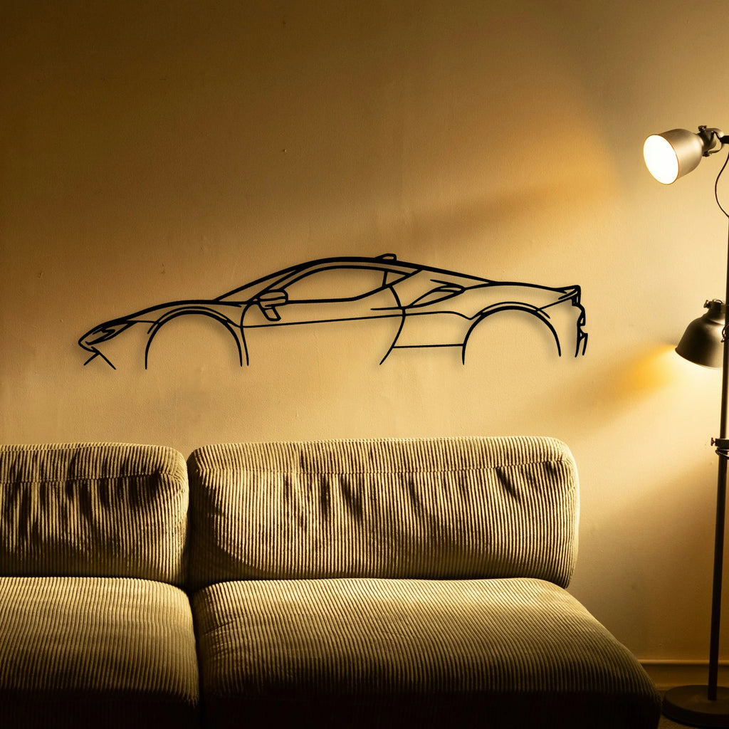 SF90 Stradale Classic Silhouette Metal Wall Art - Tinvibe