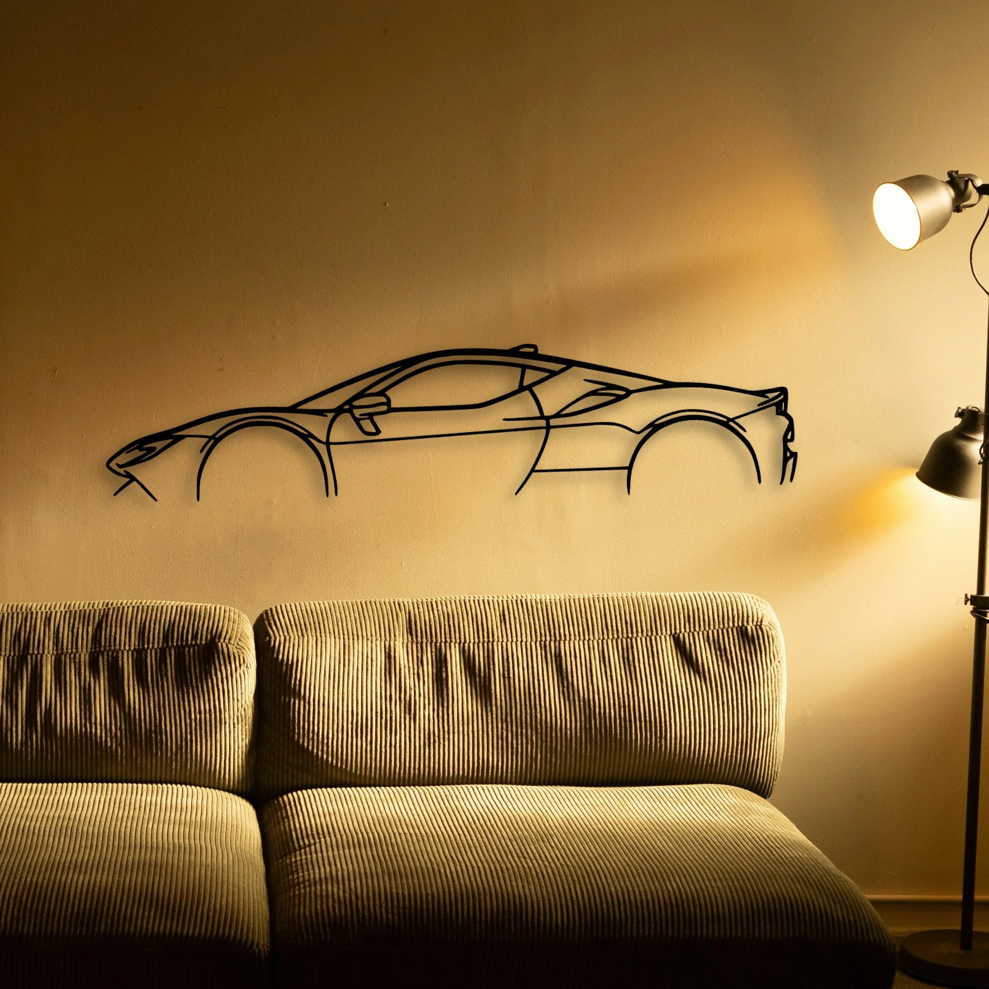 SF90 Stradale Classic Silhouette Metal Wall Art - Tinvibe
