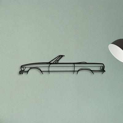 SL450 Convertible 1973 Classic Silhouette Metal Wall Art - Tinvibe