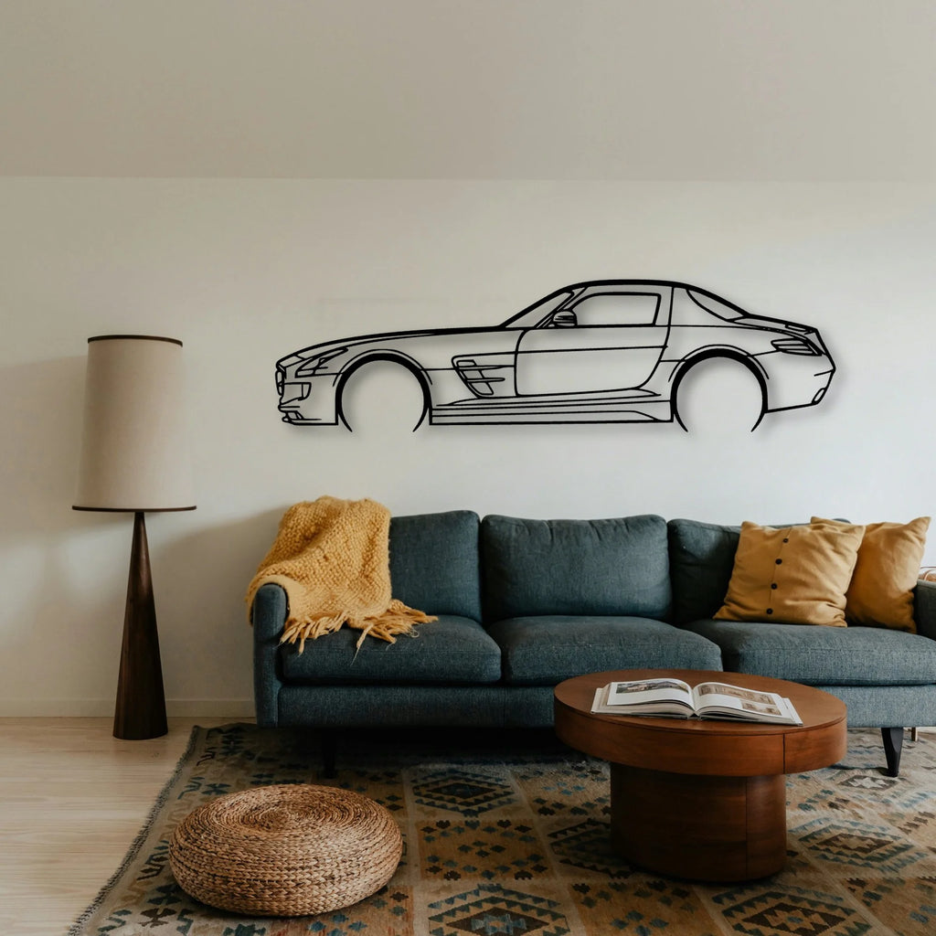 SLS AMG 2011 Classic Silhouette Metal Wall Art - Tinvibe