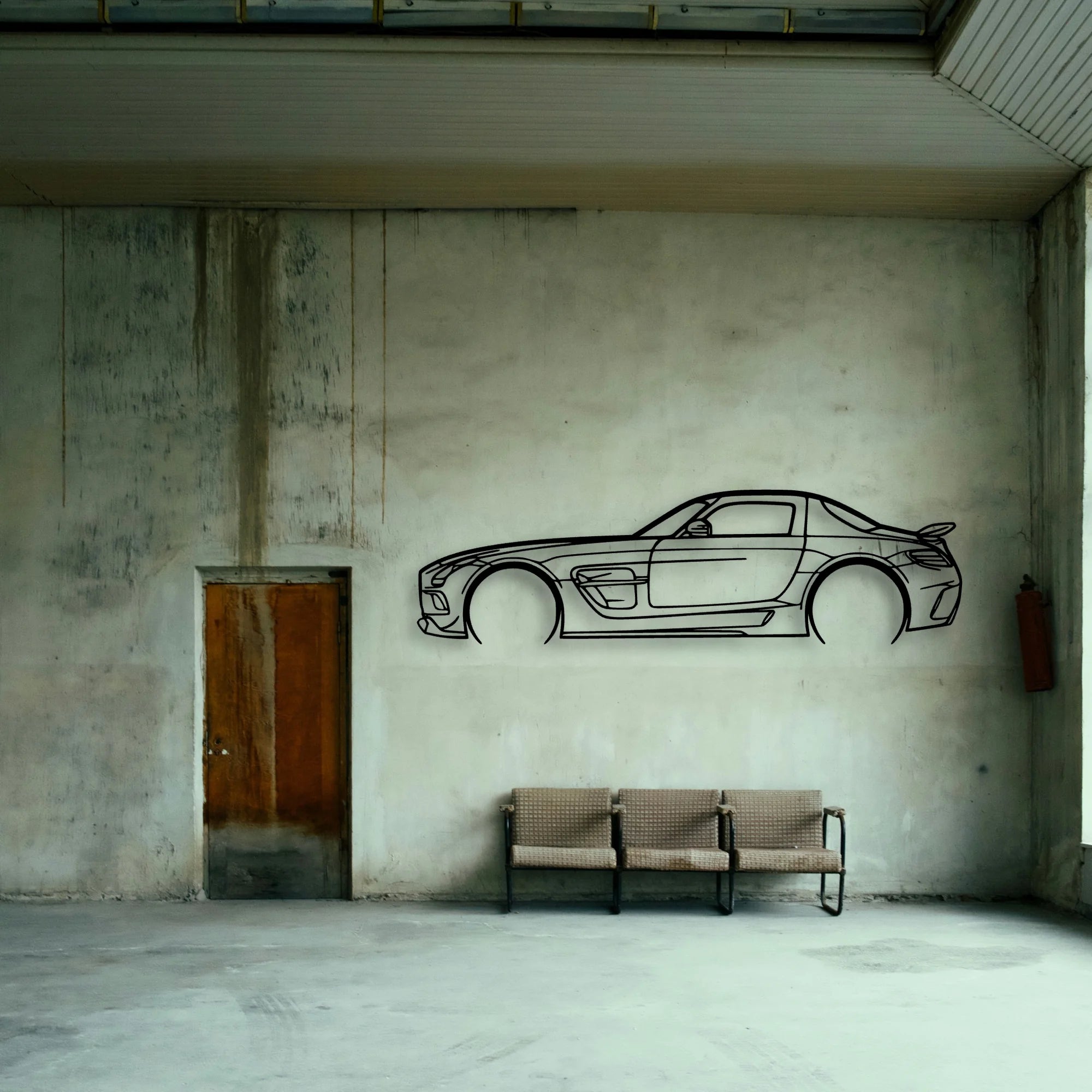 SLS AMG Black Series Classic Silhouette Metal Wall Art - Tinvibe
