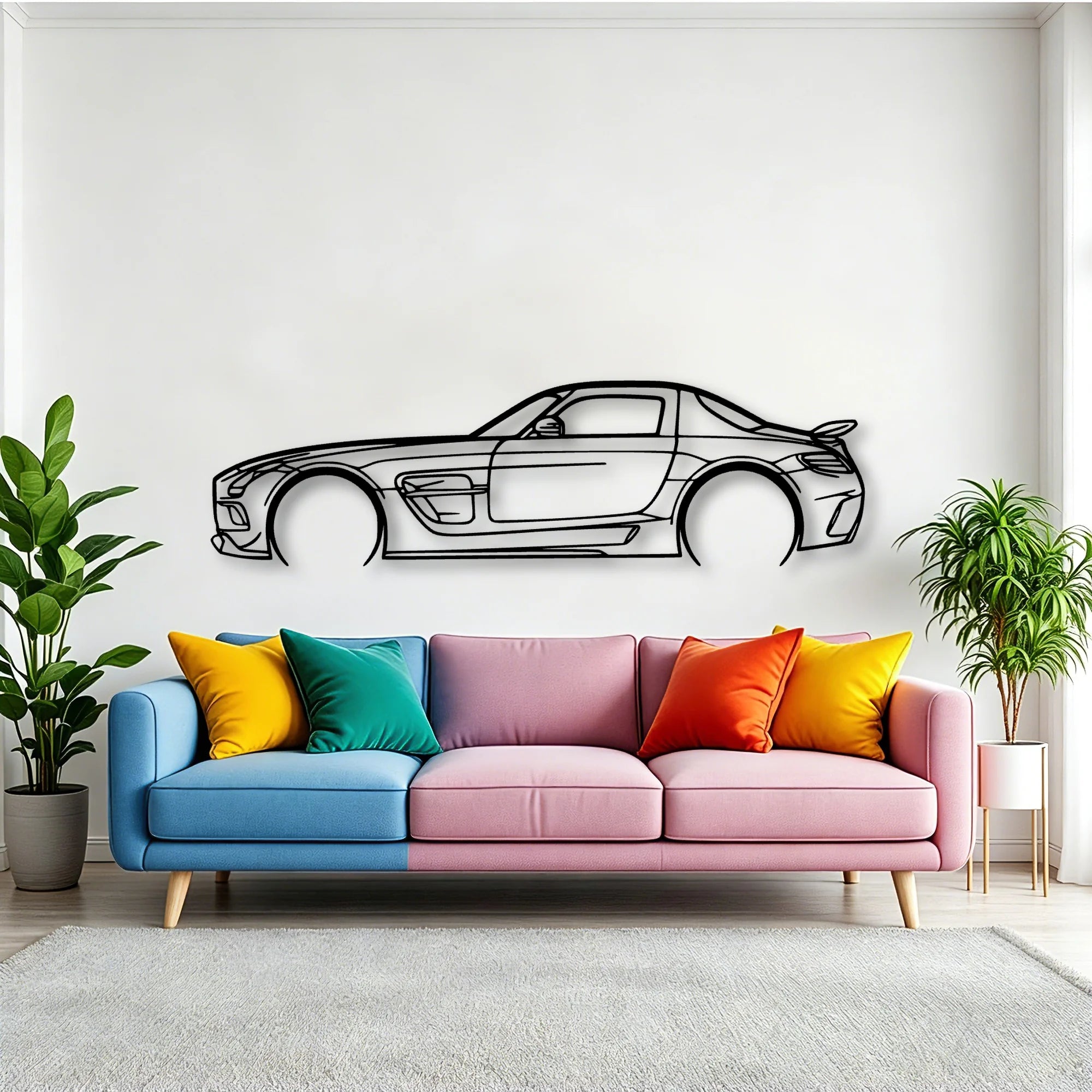 SLS AMG Black Series Classic Silhouette Metal Wall Art - Tinvibe